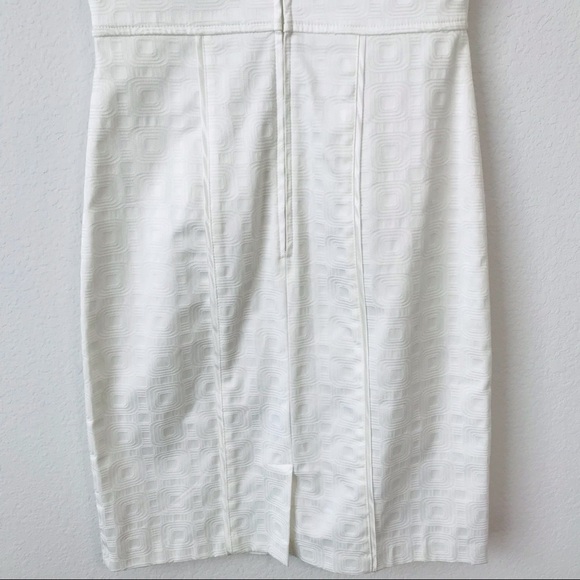 Y2K Corey P Early 2000s Sleeveless Textured White Ivory Cocktail Party Dress - Picture 7 of 9
